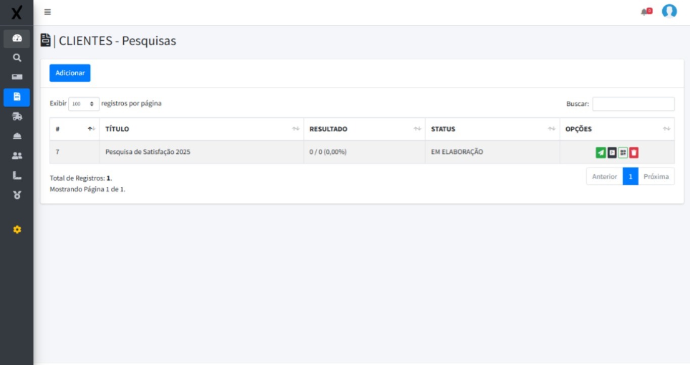 Pesquisas - cadastro