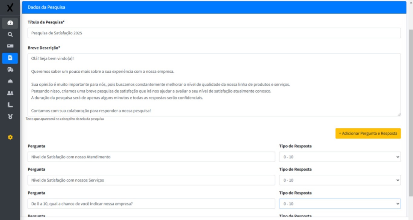 Pesquisas - criação