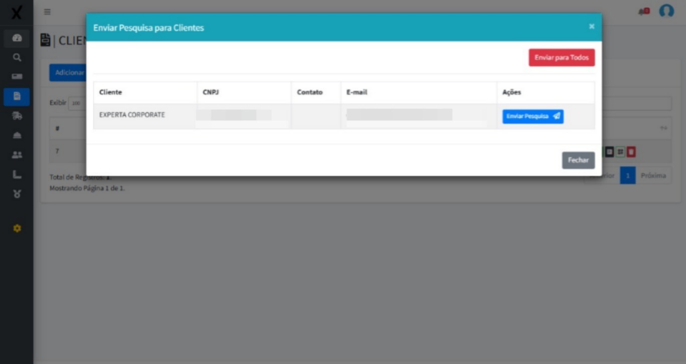 Pesquisas - envio em massa