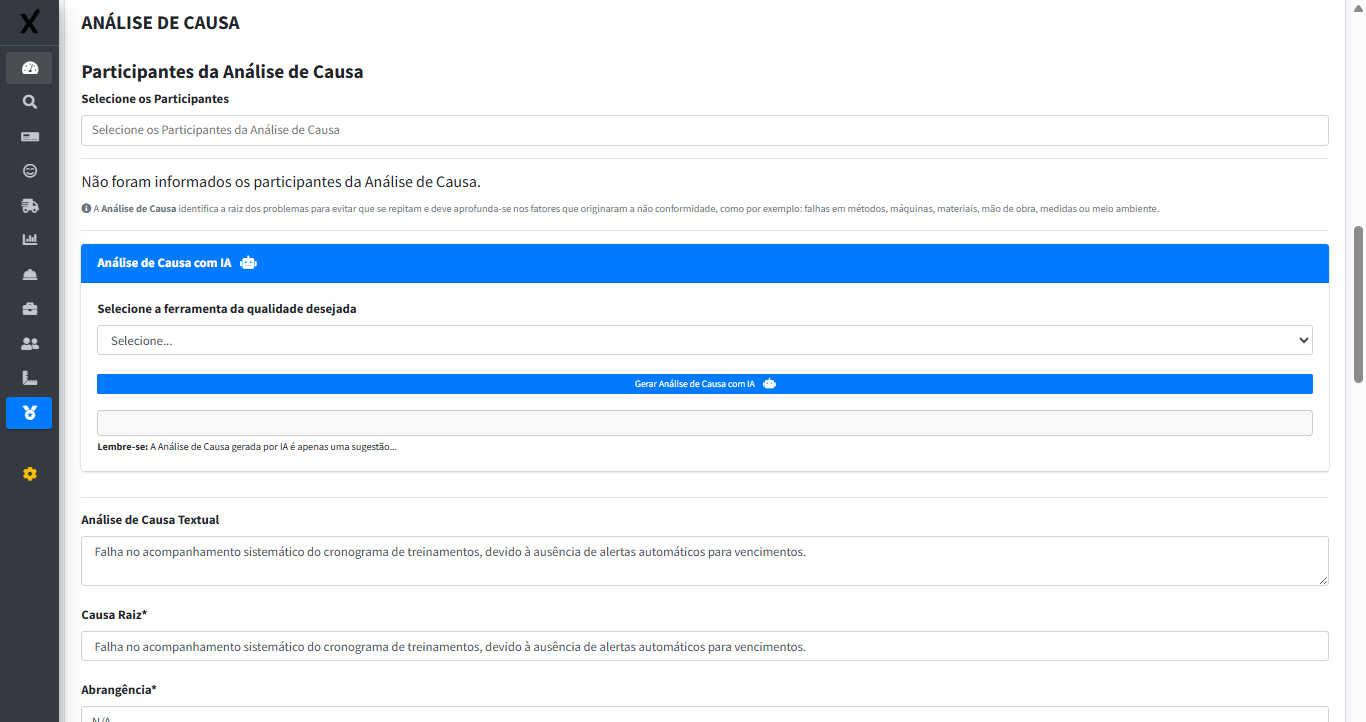 Ocorrências — Cadastro e Análise de Causa com I.A.